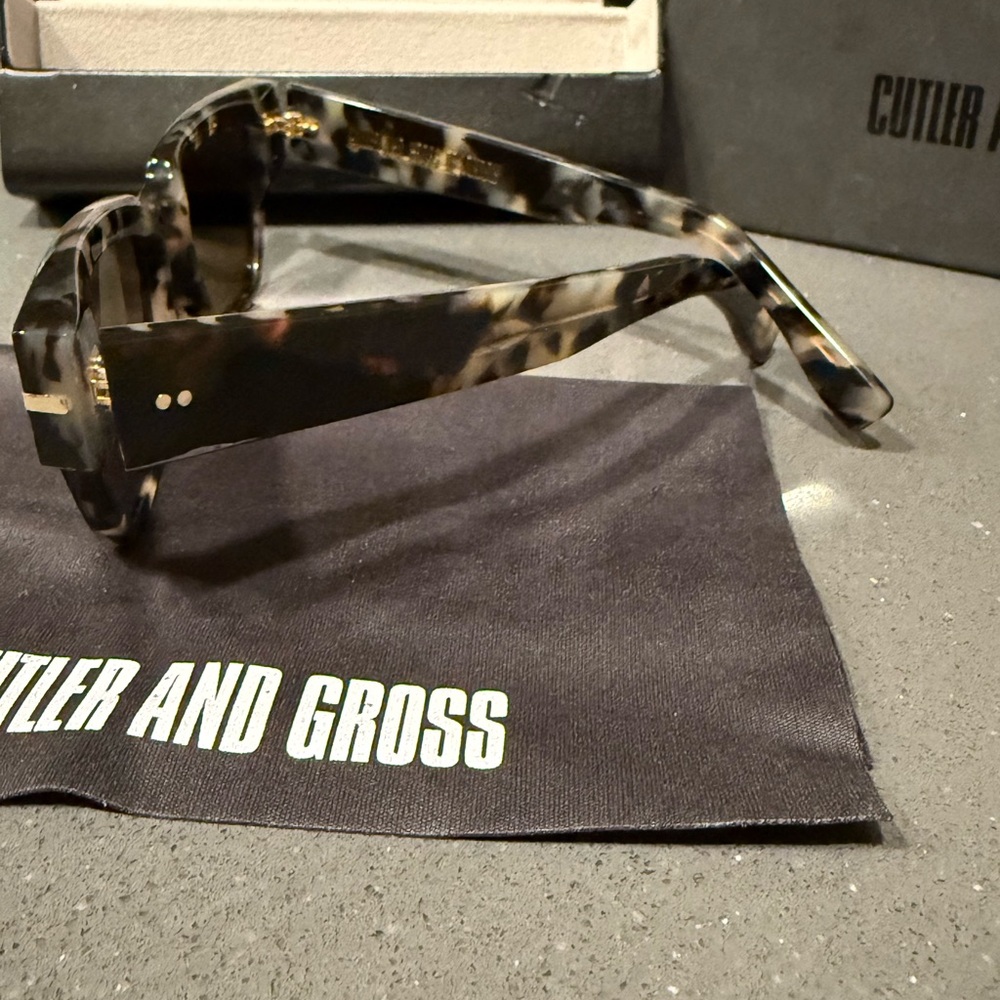 Cutler and Gross Semi Rectangular Sunglasses Tort… - image 3